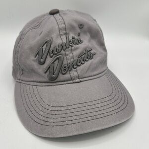 Dunkin' Donuts gray embroidered cursive spell out snapback hat
